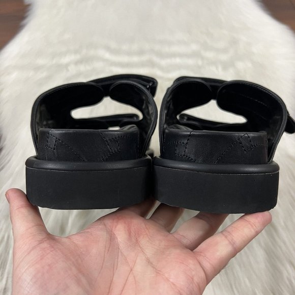 Kurt Geiger Men's Size 43.5 / US 10.5 Black Leather Quilted Orson Slide Sandals - Picture 7 of 13